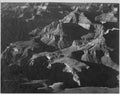 Ansel Adams photograph looking down on Grand Canyon peaks