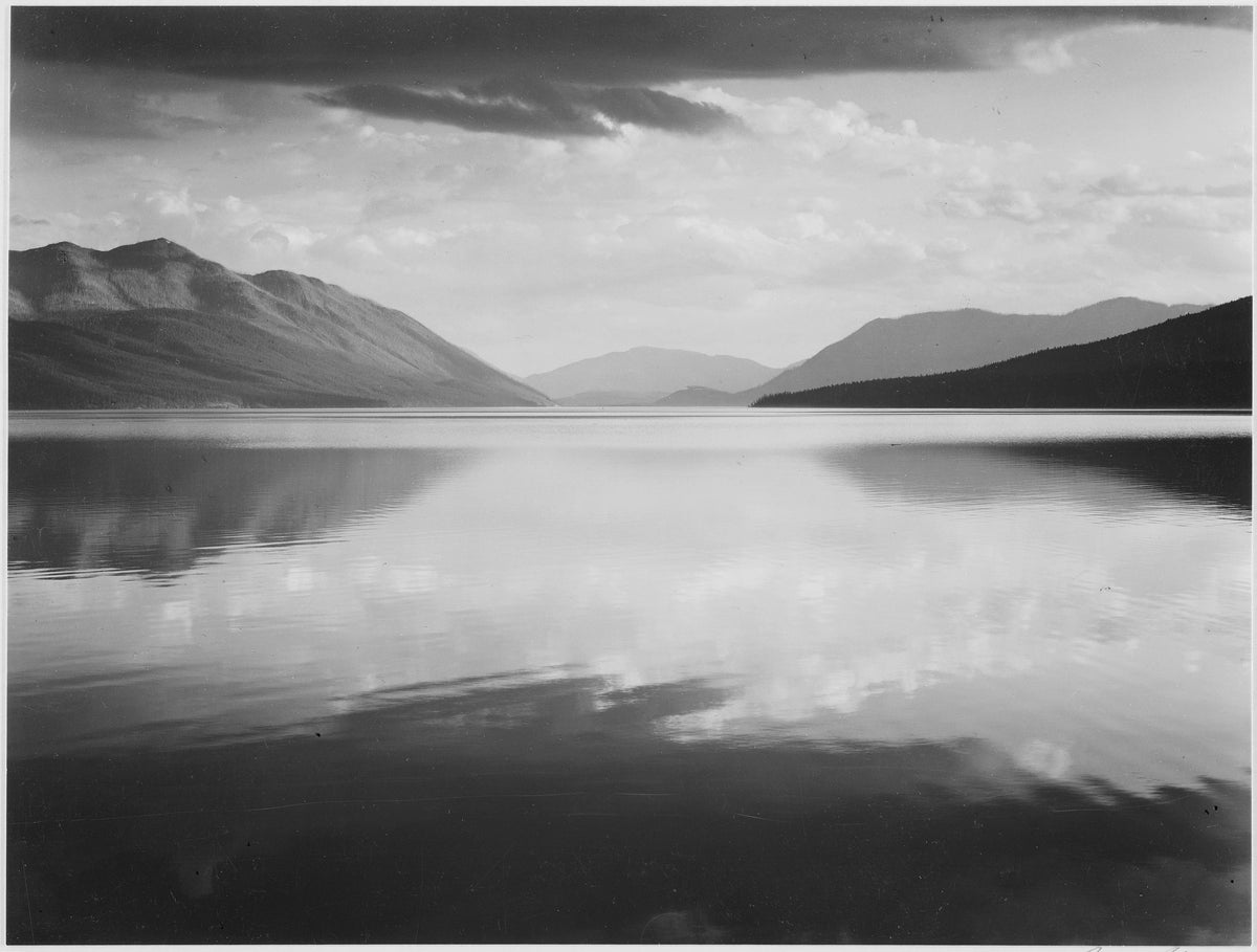 Evening, McDonald Lake, Glacier (Ansel Adams, 1941–42)