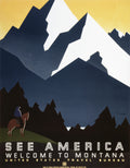See America: Welcome to Montana, horse and rider poster