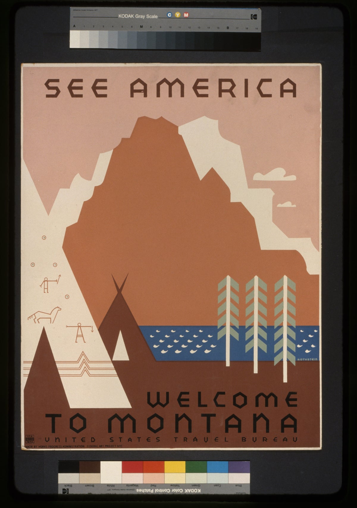 See America: Welcome to Montana, tipi camp poster