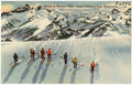 Skiing on Mazama Ridge, Mount Rainier, vintage postcard