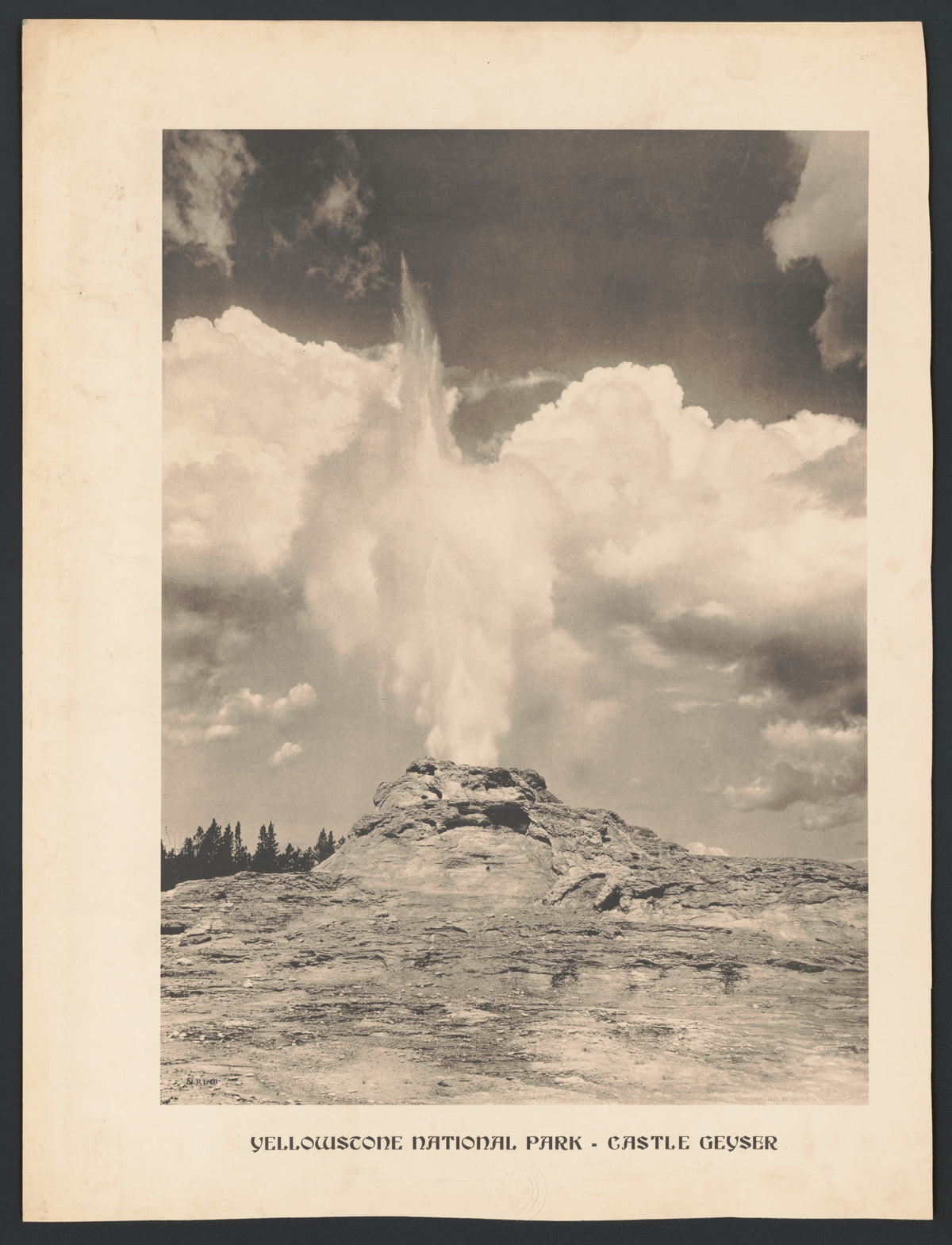 Castle Geyser cone, Yellowstone, early photograph