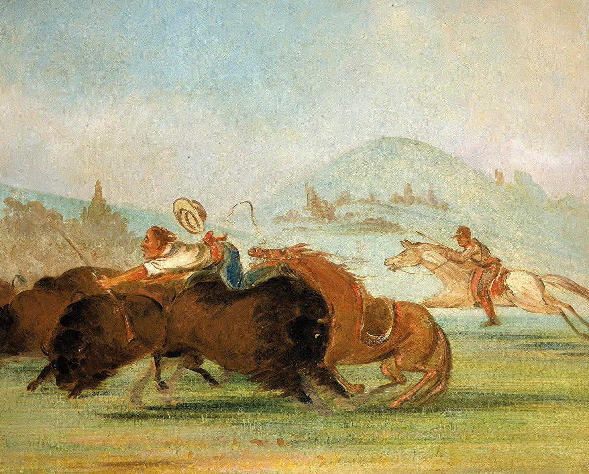 Batiste and I Running Buffalo (George Catlin, 1832–33)