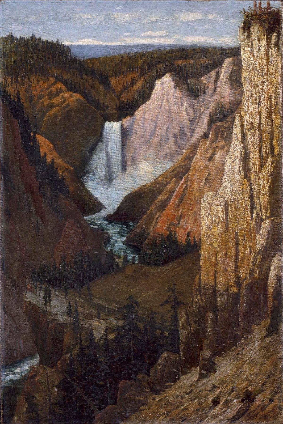 View of the Lower Falls, Yellowstone (Grafton Tyler Brown, 1890)