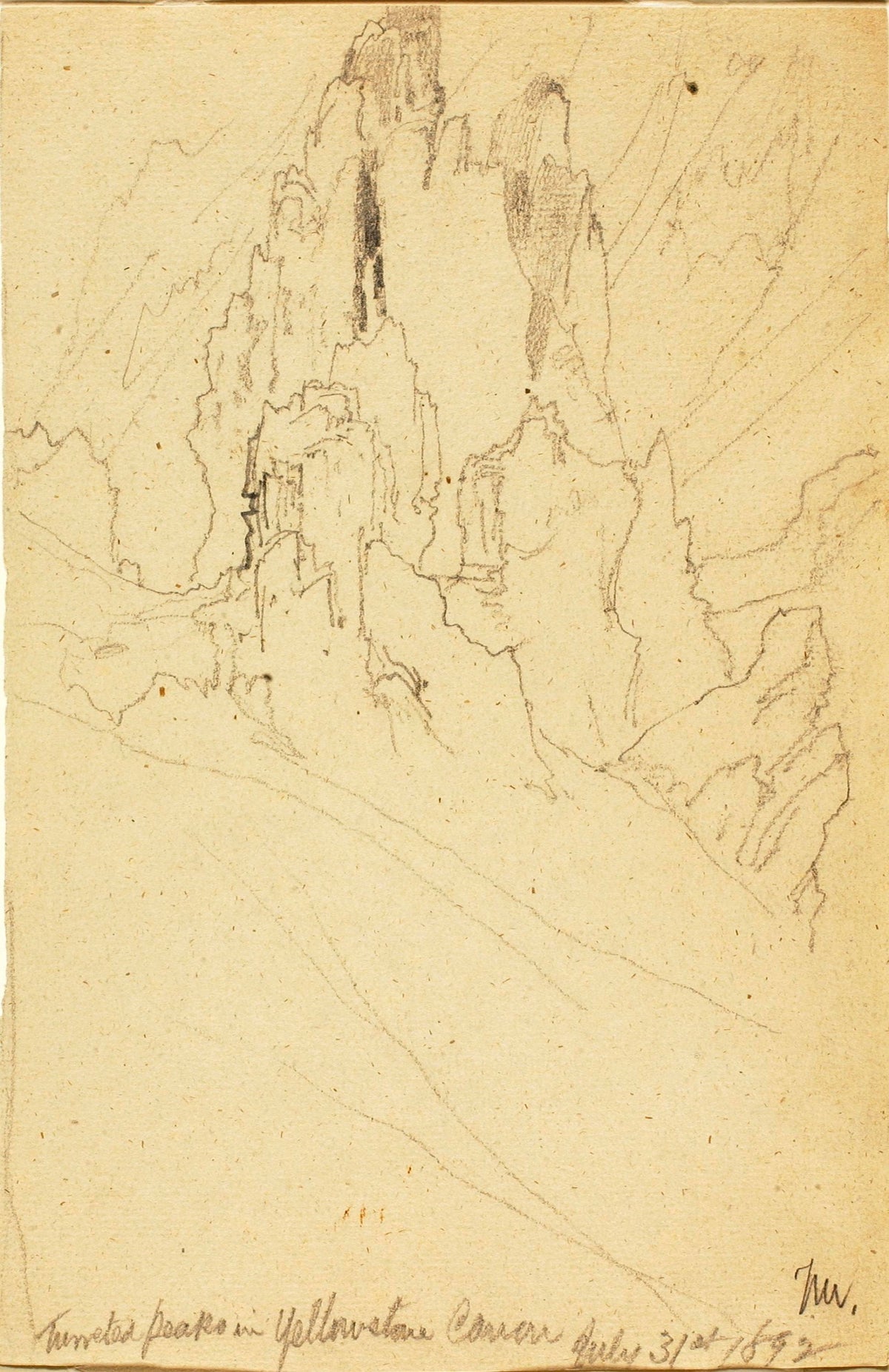 Turreted Peaks in Yellowstone Canyon (Thomas Moran, 1892)