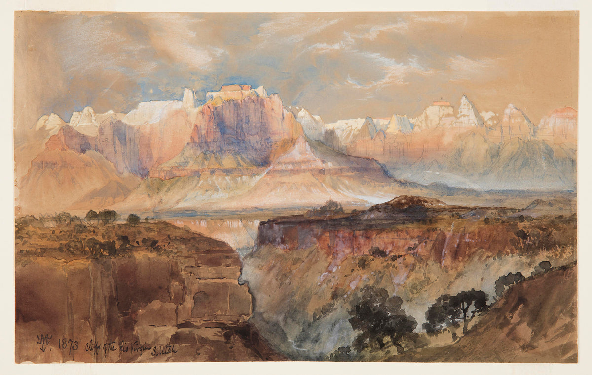 Cliffs of the Rio Virgin, Utah (Thomas Moran, 1873)