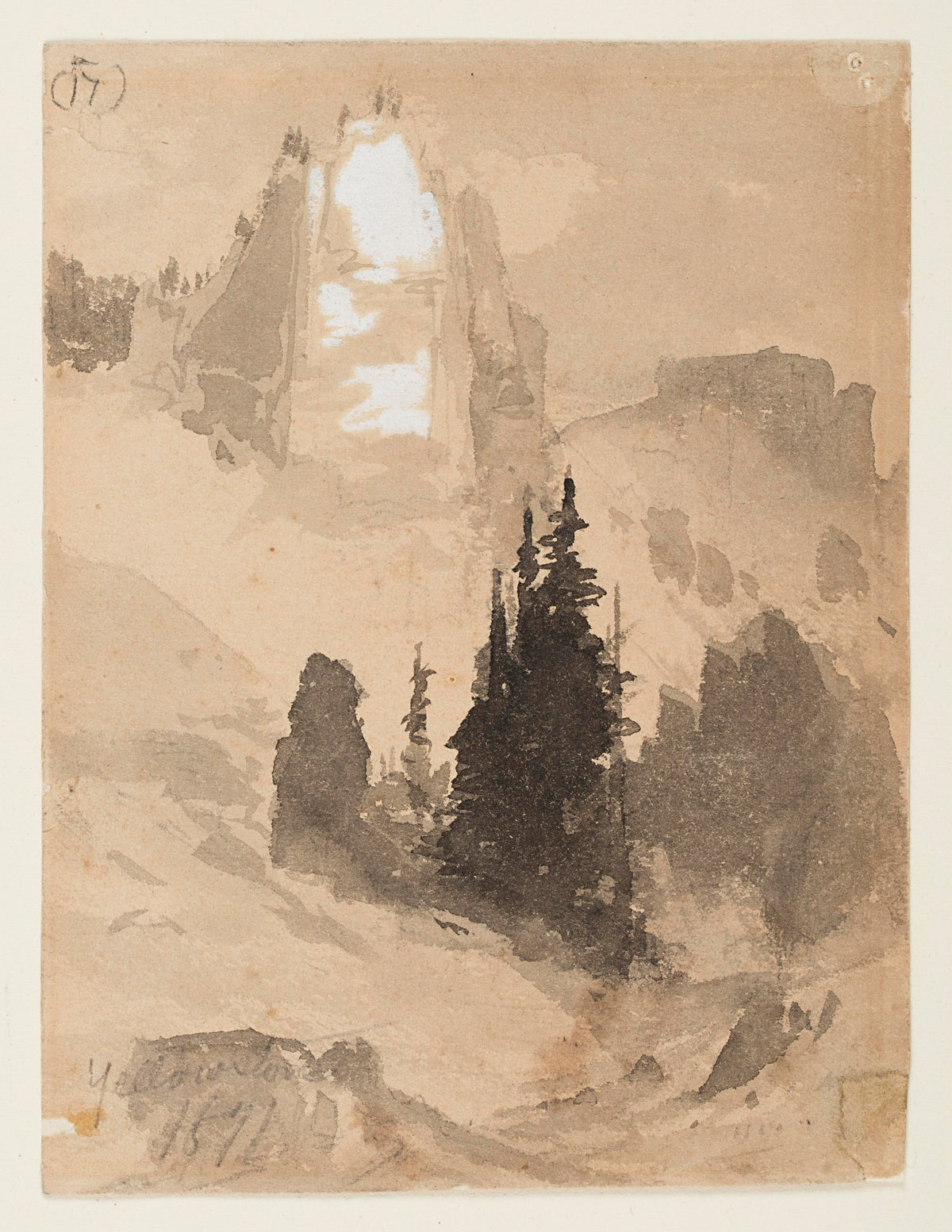 Yellowstone, Hayden Survey Drawing (Thomas Moran, 1871)