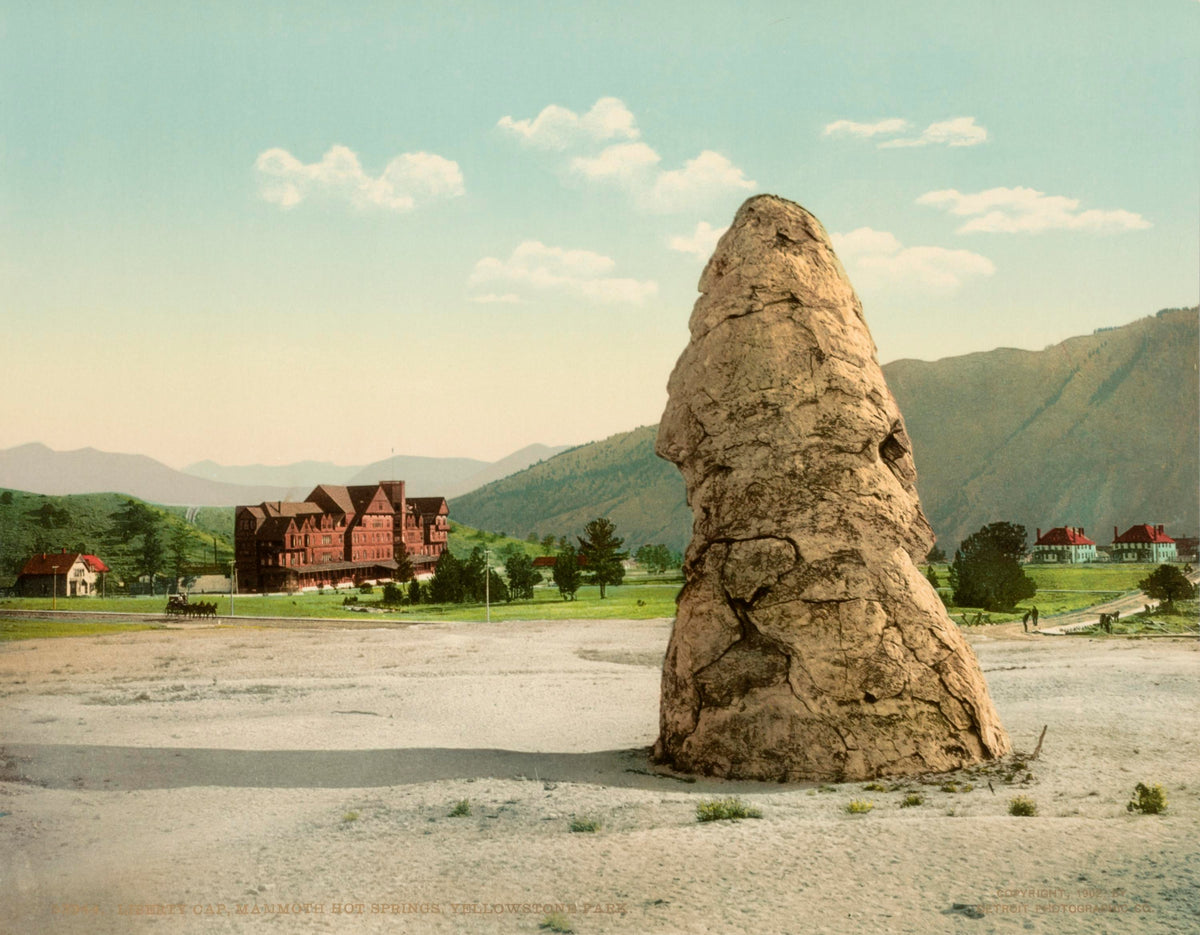 Liberty Cap, Mammoth Hot Springs (Photochrom, 1902)