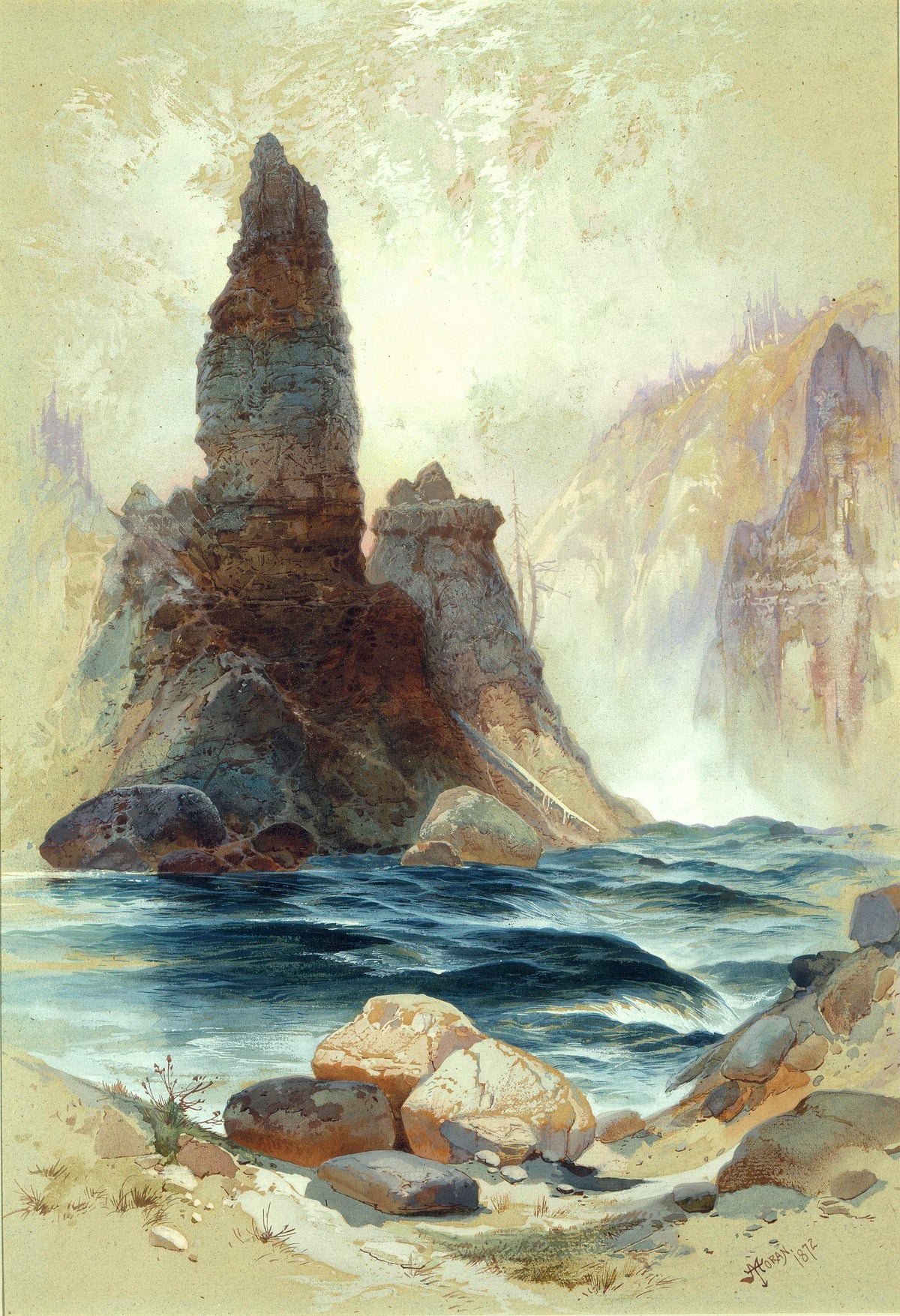 Above Tower Falls, Yellowstone (Thomas Moran, 1872)