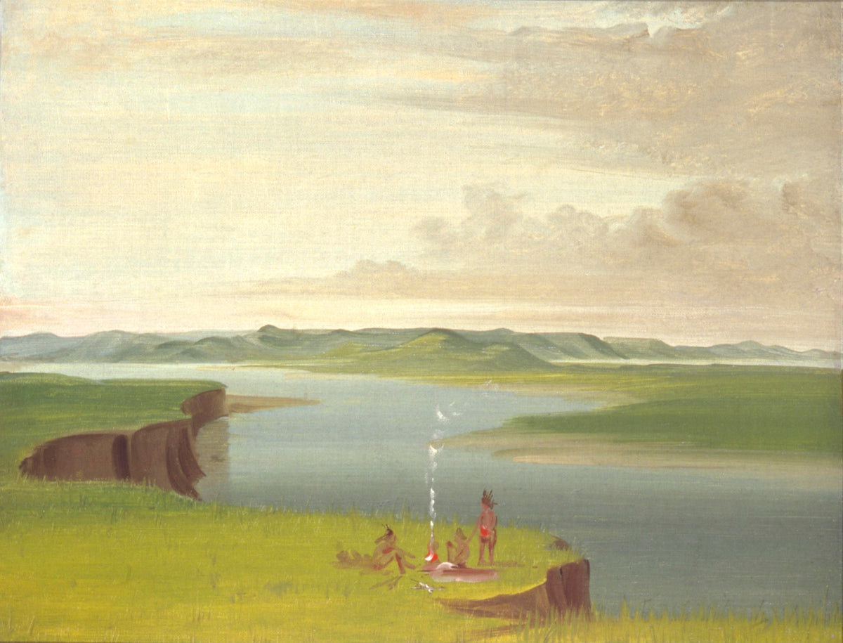 Prairie Bluffs at Sunrise, Mouth of the Yellowstone (George Catlin, 1832)