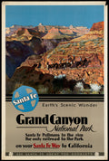 Grand Canyon National Park, Santa Fe Railway poster