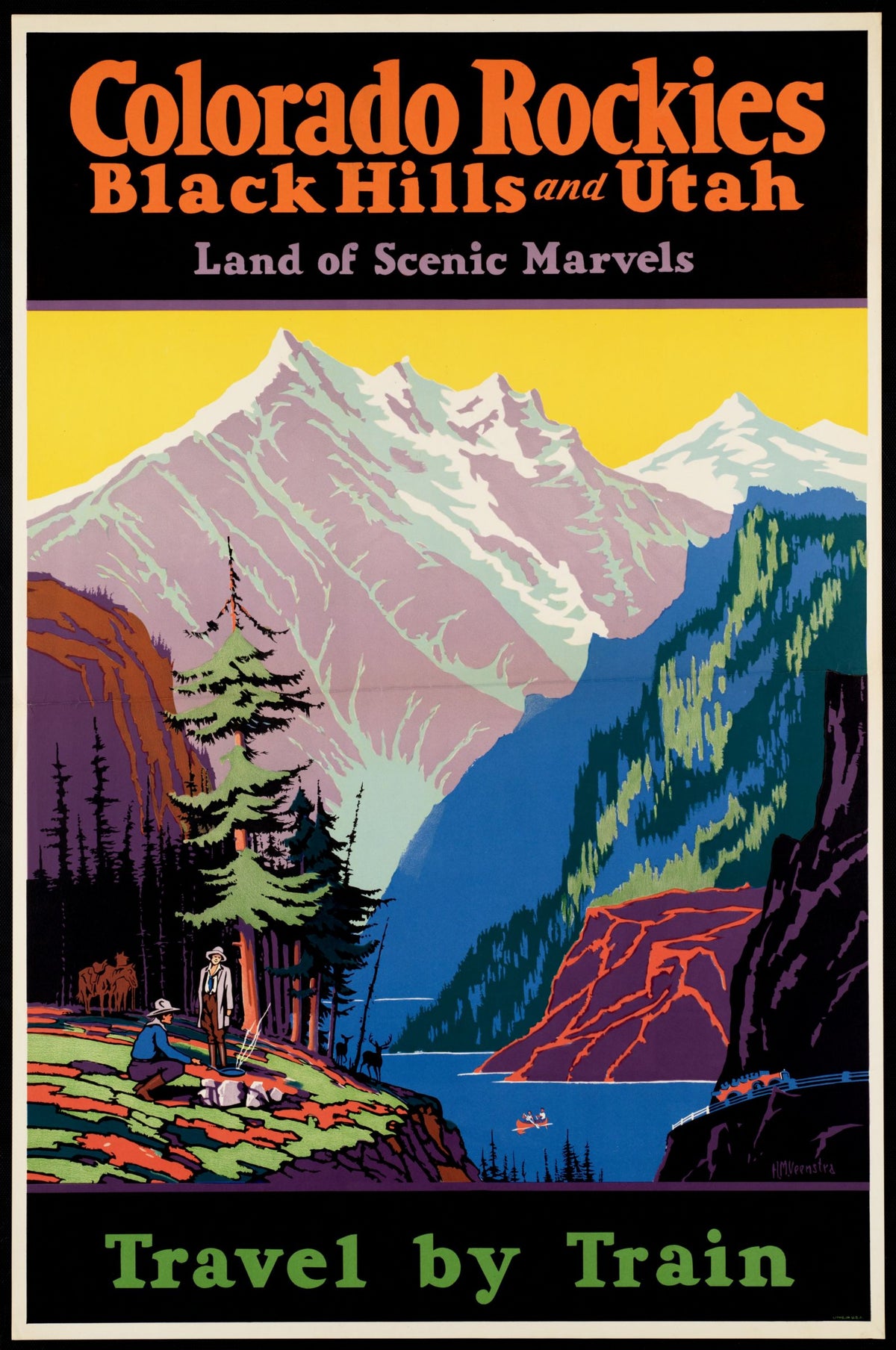 Colorado Rockies, Black Hills and Utah: Travel by Train poster