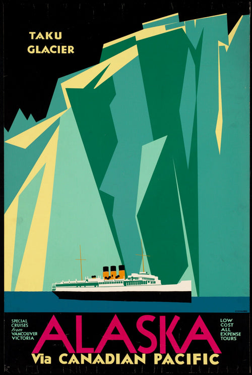 Alaska: Taku Glacier, Canadian Pacific travel poster